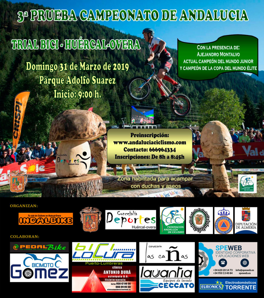Cartel campeonato andalucia trialbici huercal overa 2019